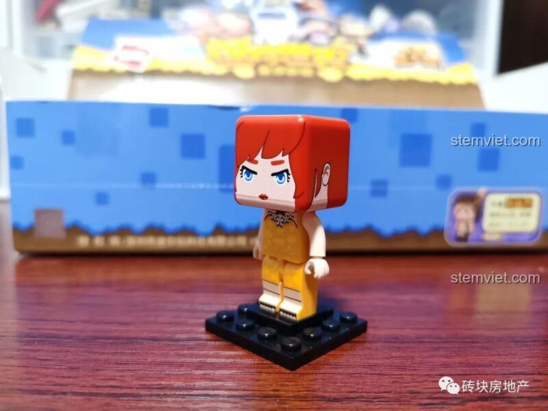 Figure Mini World Qman 4904 nhân vật Dudu, chú khủng long đỏ đáng yêu, đồ chơi lắp ghép sáng tạo cho bé 6 tuổi, giá tốt.