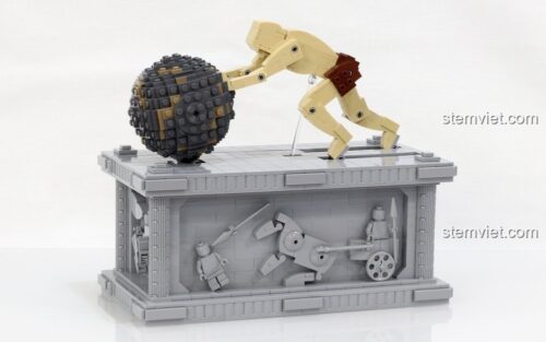 đồ chơi mô hình Huyền thoại Sisyphus MOC-13424, tác phẩm điêu khắc động học độc đáo, quà tặng ý nghĩa.