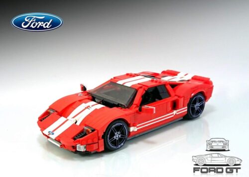 Bộ lắp ráp Siêu xe Ford GT 2005 Rebrickable MOC-20825, mô hình xe đua cho bé trai 7 tuổi, giá tốt.