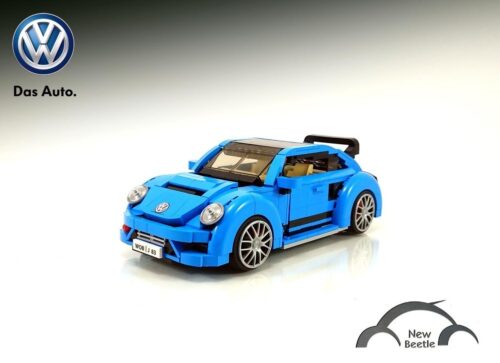 Bộ lắp ghép Xe Volkswagen Beetle Rebrickable MOC-22874 màu xanh dương, mô hình xe con bọ chi tiết cho bé trai 14 tuổi, giá tốt.