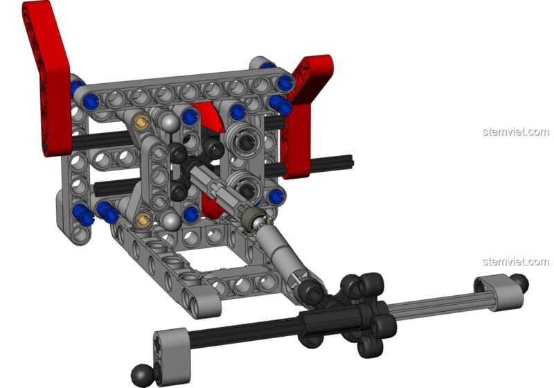 Mô phỏng 3D chi tiết hệ thống treo sau của Rebrickable MOC-4789 Koenigsegg One:1.