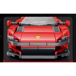 bộ đồ chơi Ferrari Daytona SP3 Rebrickable MOC-93918 mặt trước, siêu xe thể thao đỏ cho bé trai 14 tuổi, giá tốt