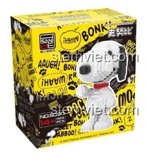 Mô hình lắp ráp Sanhe S050 Chú chó Snoopy đáng yêu từ 1383 mảnh ghép, đồ chơi mô hình cho bé gái 14 tuổi, giá rẻ.