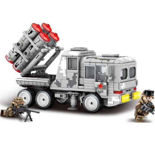Hộp và kích thước chi tiết của đồ chơi lắp ráp Sembo 105600 hệ thống tên lửa phòng không HQ-22. Đồ chơi mô hình 105600 chất lượng cao.