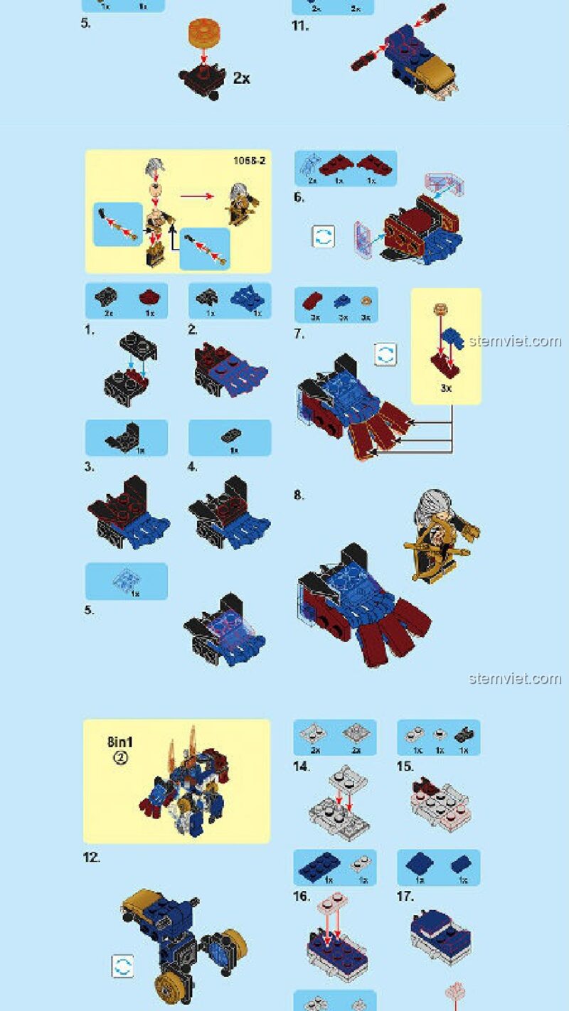 Hướng dẫn lắp ráp Sembo 1058-6 Robot hợp thể Glory Hegemony Sembo 1058 hướng dẫn lắp ráp Sembo 1058-6 Robot hợp thể Glory Hegemony PDF gốc chất lượng cao