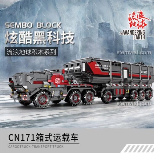 bộ lắp ghép Sembo, bộ đồ chơi The Wandering Earth, mô hình xe tải vận chuyển hộp, 3712 mảnh ghép, chất lượng cao, giá rẻ cho bé trai 6 tuổi.