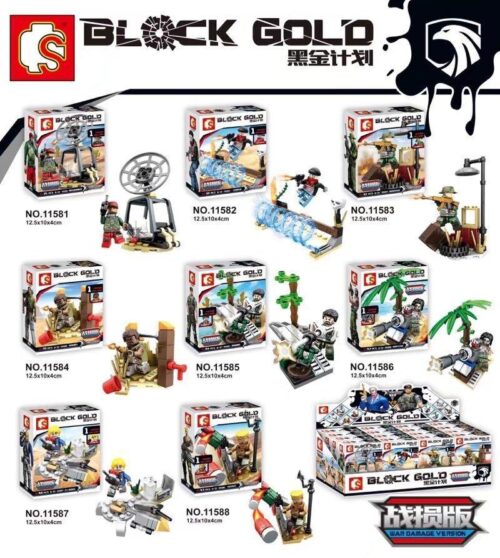 Bộ lắp ghép Minifigure Quân Sự Black Gold Sembo 11581 gồm 8 mẫu lính chiến đấu độc đáo, chất liệu nhựa ABS cao cấp, phù hợp bé trai 6 tuổi, giá tốt.