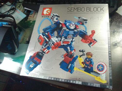 Hộp đồ chơi mô hình Sembo 60000 Mecha Iron Patriot, quà tặng sinh nhật cho con trai.
