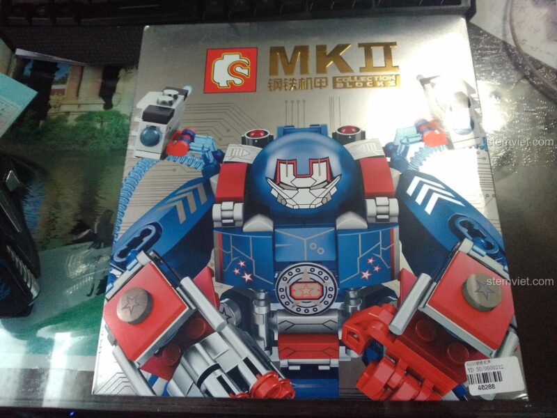 Mặt sau hộp bộ xếp hình Sembo 60000 Robot chống Hulk, chất lượng cao.
