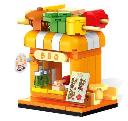 Bộ đồ chơi Quán Nướng BBQ Mini SEMBO 601122 với 123 mảnh ghép, màu sắc chủ đạo cam vàng, phù hợp cho bé trai và bé gái 6 tuổi, giá tốt.