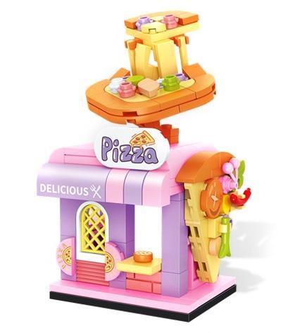 Bộ lắp ghép SEMBO 601125 Cửa hàng Pizza Lưu Tâm, đồ chơi xây dựng cho bé gái 6 tuổi, màu sắc tươi sáng, giá tốt.