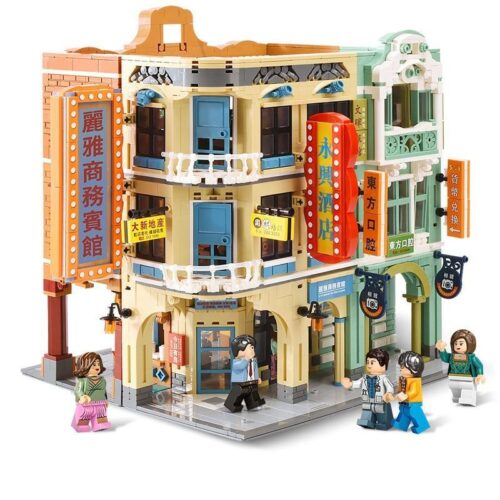 Bộ lắp ráp Sembo 601142C Nhà Cổ Kiểu Hồng Kông với 12 minifigures, đồ chơi mô hình cho thanh niên.