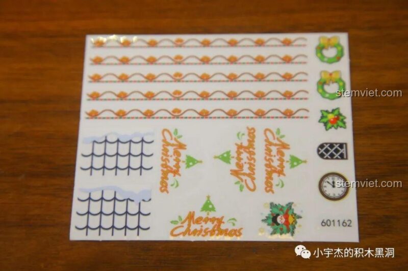 Tấm decal dán trang trí cho bộ Hộp nhạc Người tuyết 601162.
