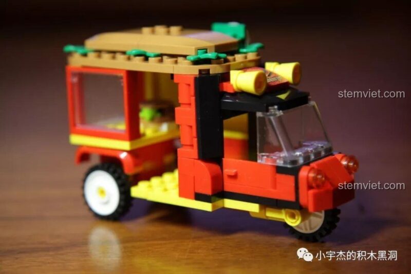 Chi tiết mô hình hamburger khổng lồ trên nóc xe bán đồ ăn nhanh Sembo 601206.