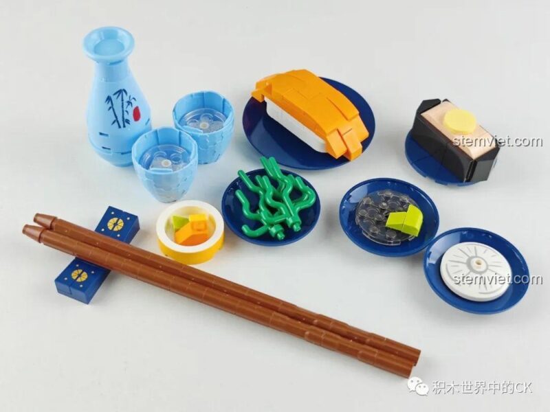 Bộ lắp ghép SEMBO 601414 Món Ăn Nhật Bản: Sushi với các chi tiết tinh xảo, đồ chơi lắp ráp 1414 cho bé sáng tạo