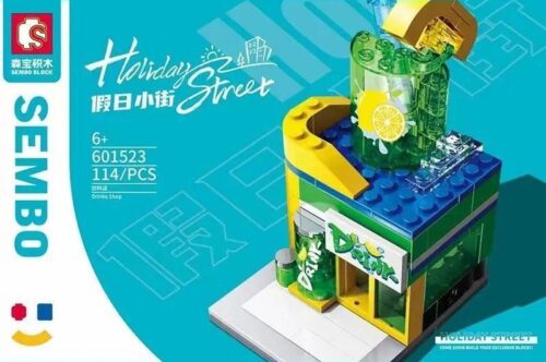 Hộp đồ chơi xếp hình Sembo 601523 Cửa Hàng Nước Giải Khát Phố Kỳ Nghỉ cho bé gái 6 tuổi. Bộ lắp ghép Tiệm Nước Chanh giá rẻ.