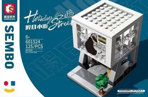 Hộp bộ lắp ghép Cửa hàng điện thoại Quả Lê Sembo 601524. Món đồ chơi xếp hình sáng tạo cho con trai 6 tuổi, giá rẻ.