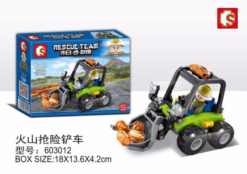 Bộ lắp ráp Xe Xúc Cứu Hộ Núi Lửa Sembo 603012 giá rẻ cho bé trai 6 tuổi. Đồ chơi xếp hình chủ đề cứu hộ khẩn cấp.