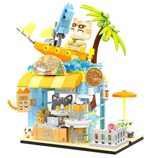 Bộ lắp ghép SEMBO 617005 Quán Cà Phê Mèo Momo Momoland đáng yêu, mô hình đồ chơi lắp ráp cho bé gái 6 tuổi, giá tốt.