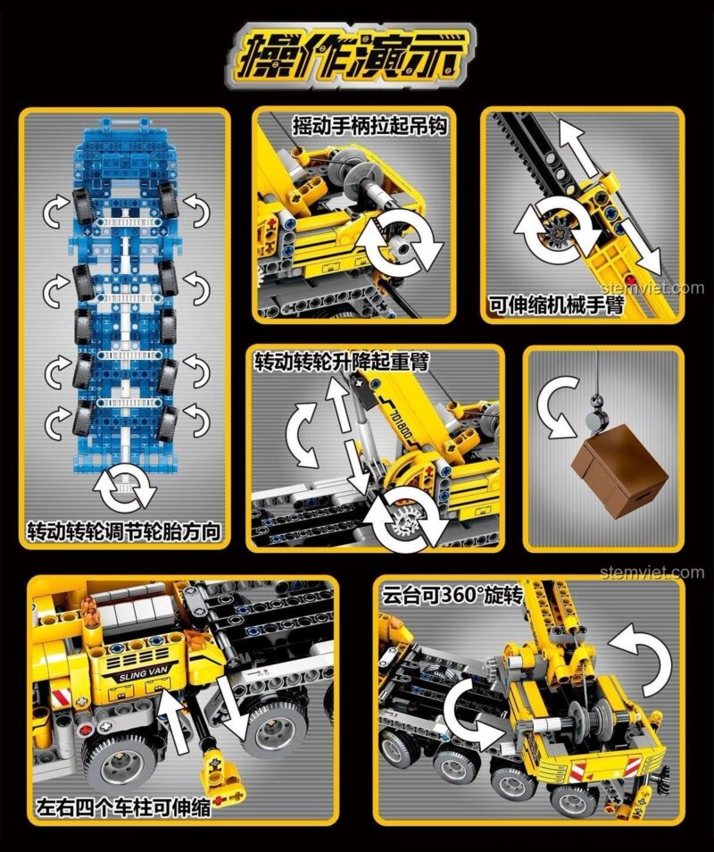 Các tính năng cơ khí của bộ xếp hình SEMBO 701800, rèn luyện tư duy logic.
