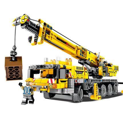 Bộ lắp ráp xe cần cẩu di động SEMBO 701800 cho bé trai 6 tuổi, mô hình kỹ thuật chi tiết, giá rẻ.