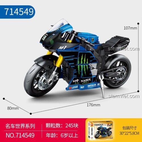 Đồ chơi mô hình Mô tô BK2 SEMBO 714549 chi tiết lắp ráp xe mô tô đua cho bé trai 6 tuổi
