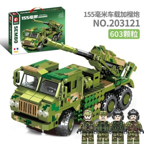 Bộ lắp ráp Pháo Tự Hành 155mm SEMBO Block 203121, đồ chơi mô hình quân sự cho bé trai 6 tuổi, có hộp sản phẩm, giá tốt.