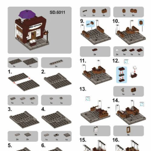 Cửa hàng kem Häagen-Dazs Sembo Block SD6011 sách lắp ghép Sembo Block 6011 Tiệm kem Häagen-Dazs