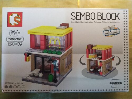Hộp sản phẩm bộ lắp ghép Cửa hàng McDonald's Sembo Block SD6012 cho con gái 6 tuổi, giá tốt.
