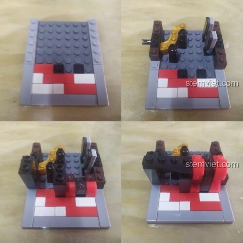 Các bước lắp ráp chi tiết của đồ chơi xếp hình Sembo Block Cửa hàng thời trang M&H SD6042.