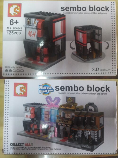 Hộp sản phẩm bộ lắp ghép Cửa hàng quần áo Sembo Block SD6042 cho bé gái 6 tuổi, giá rẻ.