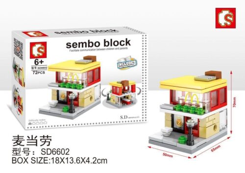 Bộ lắp ghép Cửa hàng McDonald's Sembo Block SD6602, mô hình mini giá rẻ cho bé 6 tuổi.