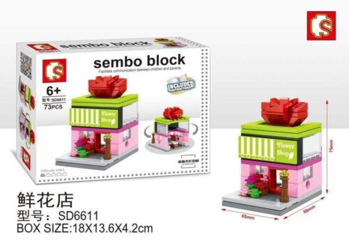 Hộp sản phẩm bộ lắp ghép Cửa hàng hoa mini Sembo Block SD6611 cho bé gái 6 tuổi, giá rẻ.