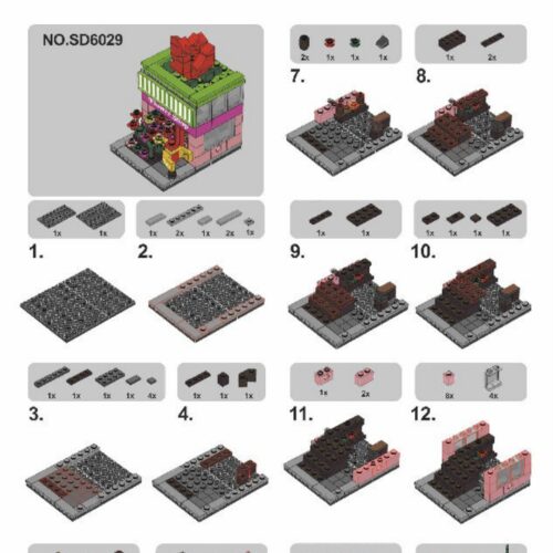 Cửa Hàng Hoa Mini Sembo SD6029 sách Sembo SD 6029 Shop Hoa Tươi Dễ Thương