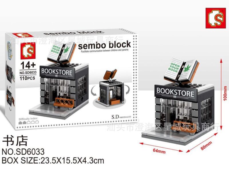 bộ lắp ráp Cửa hàng sách mini Sembo SD6033 cho thanh niên 14 tuổi, giá rẻ