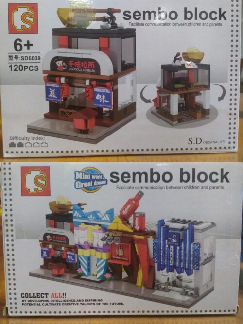 Hộp đồ chơi lắp ghép Sembo SD6039 Cửa hàng mì Ramen mini cho bé 6 tuổi.