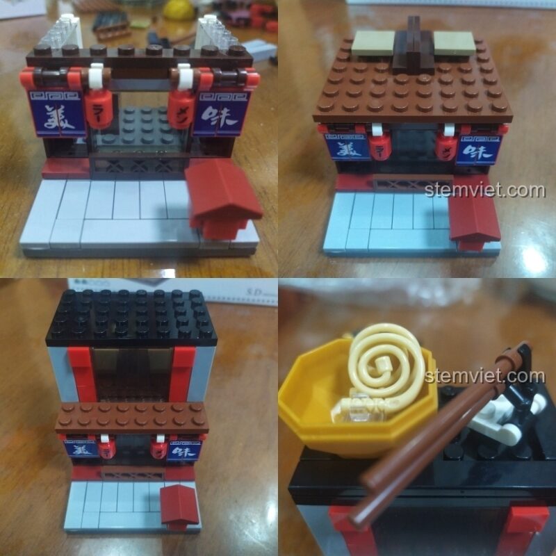Chi tiết lắp ráp mặt tiền và mái hiên của đồ chơi mô hình SD6039.