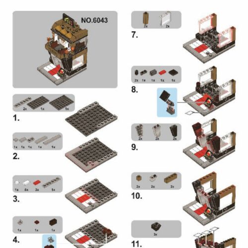 Mô hình Cửa hàng Đồ ăn Hàn Quốc Sembo SD6043 hướng dẫn lắp ráp Sembo 6043 Cửa hàng đồ ăn Hàn Quốc
