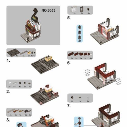 Cửa hàng Nhạc cụ Sembo SD6055 hướng dẫn lắp ráp Sembo SD6055 Tòa nhà cửa hàng nhạc cụ mini