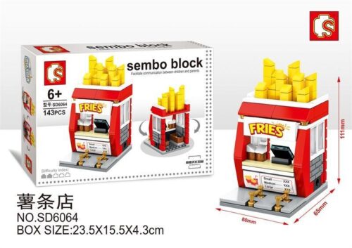 Bộ lắp ghép Cửa hàng khoai tây chiên Sembo SD6064, đồ chơi xếp hình giá rẻ cho bé gái 6 tuổi.