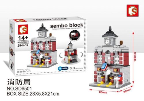 Bộ lắp ghép Trụ sở Cứu hỏa Mini Sembo SD6501, đồ chơi mô hình cho con trai 14 tuổi, giá rẻ, chất lượng cao.