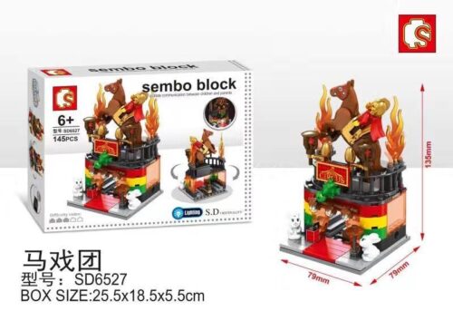 bộ lắp ghép Đoàn xiếc Sembo SD6527 cho bé 6 tuổi, có đèn LED, giá rẻ. Mua đồ chơi xếp hình Gánh xiếc tại STEM VIỆT.