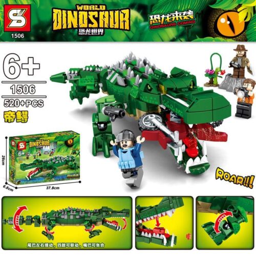 Bộ lắp ráp Cá Sấu Hoàng Đế Sarcosuchus Shengyuan SY1506, đồ chơi mô hình khủng long cá sấu tiền sử cho bé trai 6 tuổi giá rẻ.