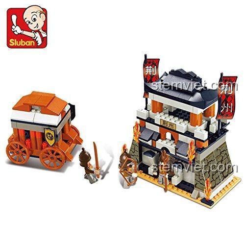 Các minifigure lính Tam Quốc trong bộ đồ chơi Sluban M38-B0263 Thành cổ Xích Bích, đồ chơi lắp ráp cho bé trai, chất lượng cao.