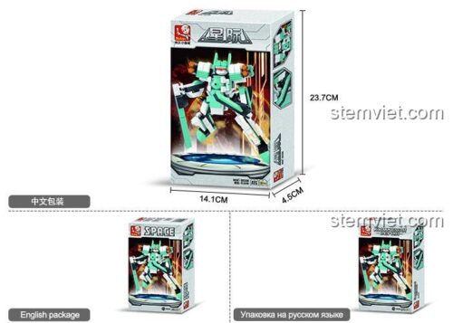 Hộp đồ chơi mô hình Người máy chiến đấu Liệt Diễm Sát Sluban M38B0386, quà tặng sáng tạo cho con trai, chất lượng tốt.