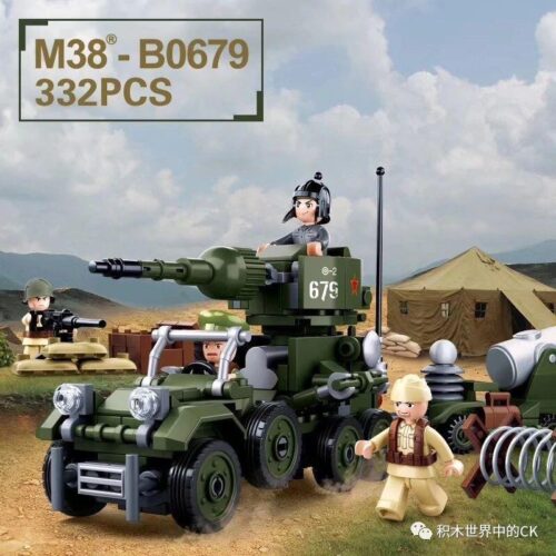 Bộ đồ chơi Sluban M38-B0679 Xe Tấn Công Bánh Lốp Hợp Thể Thế Chiến II, đồ chơi mô hình quân sự cho bé trai 6 tuổi, chất lượng cao, giá tốt