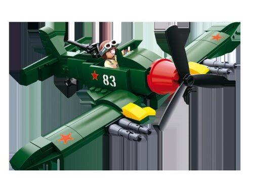 Bộ lắp ráp Sluban M38-B0683 Máy bay tấn công Ilyushin Il-2 màu xanh lá, có phi công minifigure, phù hợp bé trai 6 tuổi, đồ chơi mô hình giá tốt.