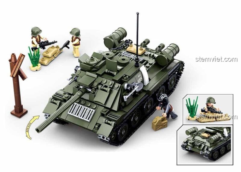 Sa bàn chiến đấu WWII với xe tăng Panzer, xe máy và công sự của Sluban.