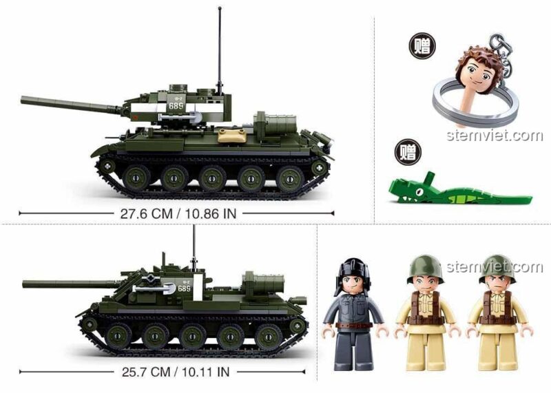 Mô hình xe bọc thép quân sự Liên Xô BA-64 từ Sluban.