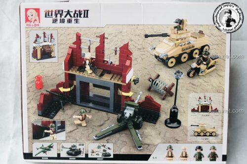 Đồ chơi lắp ráp Sluban M38-B0696 Trận chiến Stalingrad có kích thước mô hình xe bọc thép 15.2cm và pháo đài 25.6cm